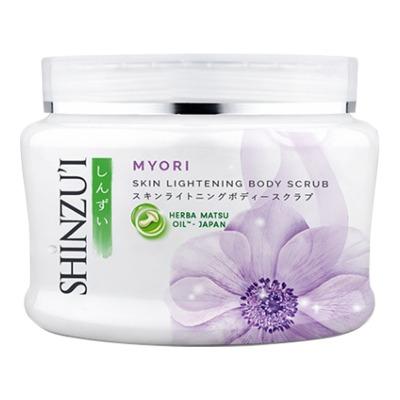 Shinzu’i Skin Lightening Body Scrub – Myori 200g | Brightening Herbal Exfoliator with Herba Matsu Oil | Smoother, Radiant, Even-Toned Skin