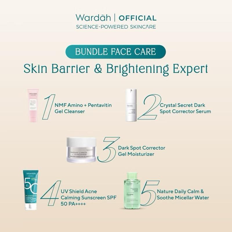 Wardah Beauty Mom’s Glow Kit – Complete Skincare Set for Dry & Sensitive Skin, Dark Spots & Dullness