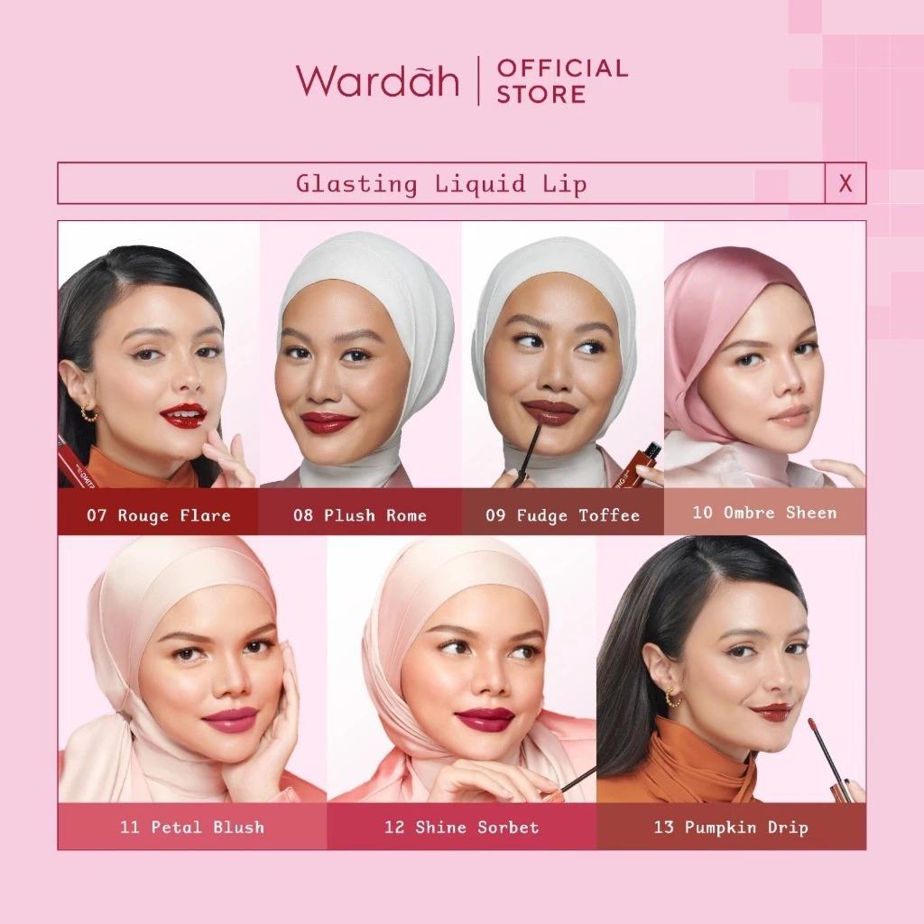 Wardah Glasting Liquid Lip Glass Hi-Pigmented LipCream Lipstick Glass Color Ringan Transferproof NEW!