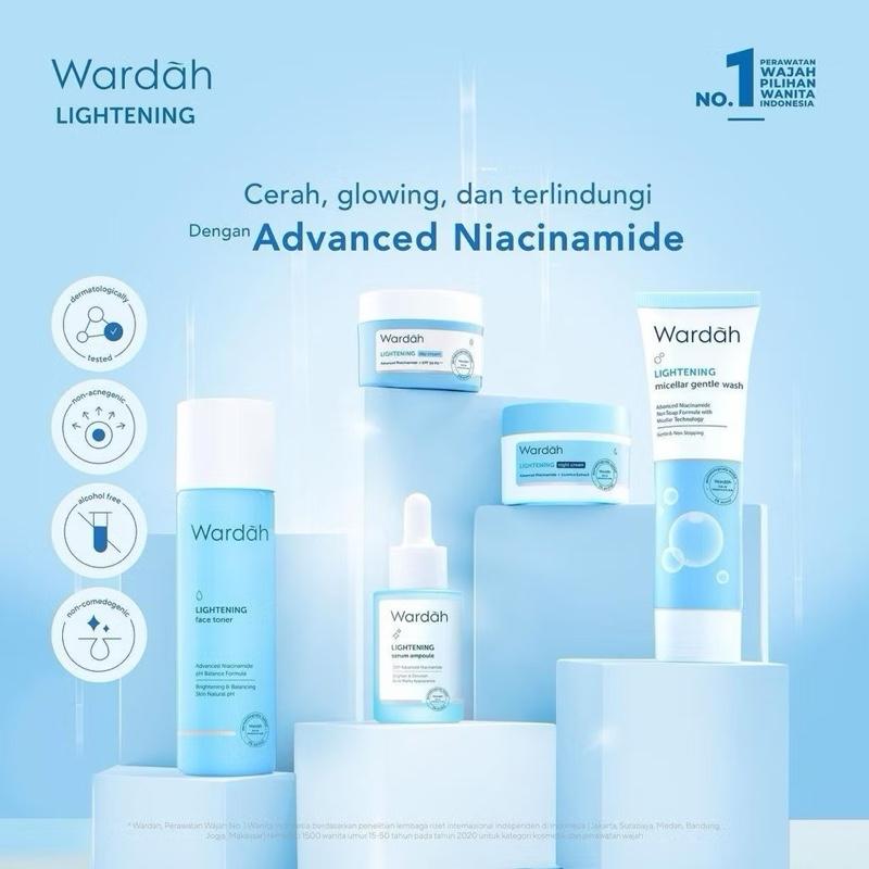 Wardah GlowWhip Lightening Foam Cleanser - Ultra Soft Whipped Texture with Vitamin B3 for Radiant Skin Care