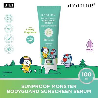 Azarine x BT21 Sunproof Monster Body Serum Sunscreen SPF 50 PA++++ – 100ml | Lightweight Daily Sun Protection with BT21 Limited Edition