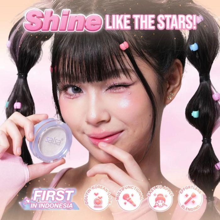 Salsa Galaxy Highlighter – Shimmer Glow Makeup for Face & Cheeks | High Pigmented Korean Douyin Style
