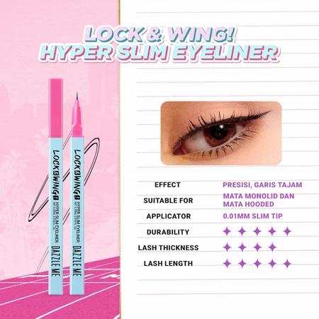 Dazzle Me Lock&Wing! Hyper Slim Stay Eyeliner | Lock&Pop! Volumax-ing Longlash-ting Mascara | Lock & Shape! Eyebrow Pencil