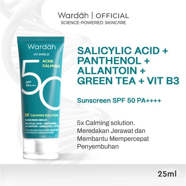 Wardah UV Shield Acne Calming Sunscreen Serum SPF 50 PA++++ | 40ml / 25ml NEW!