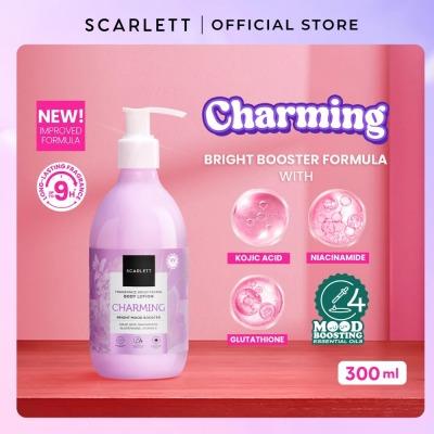 Scarlett Fragrance Brightening Body Lotion – Charming 300ml | Luxurious Daily Moisturizer with Glutathione & Niacinamide | Long-Lasting Scent & Radiant Skin