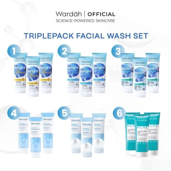 WARDAH Facial Wash Series | Gentle Cleansing for Every Skin Type | Hydrating, Acne Care, Brightening, Anti-Pollution | Daily Skincare Essentials