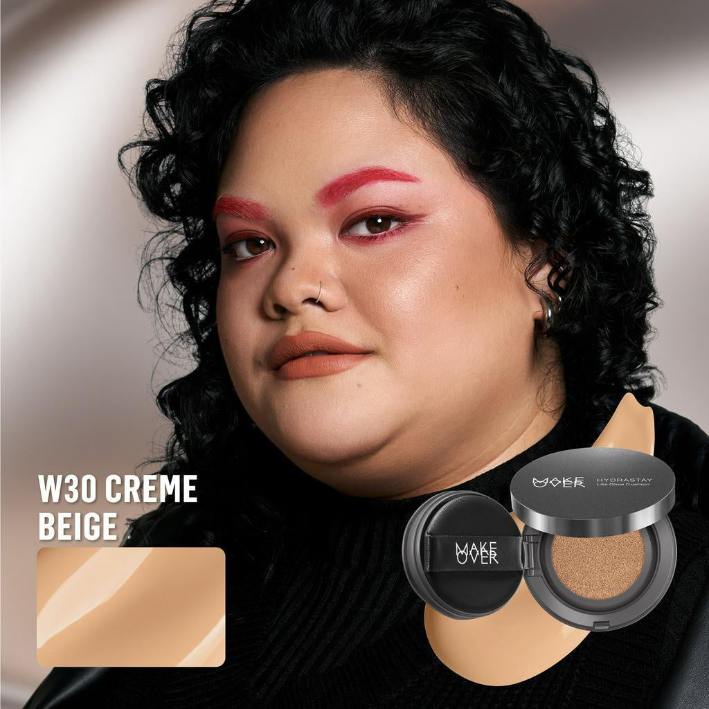 MAKE OVER Hydrastay Lite Glow Cushion 15 g - Cushion atau Foundation Compact untuk Dry Skin atau Kulit Kering BEST SELLER High Coverage Concealer Foundation Make Up Makeup