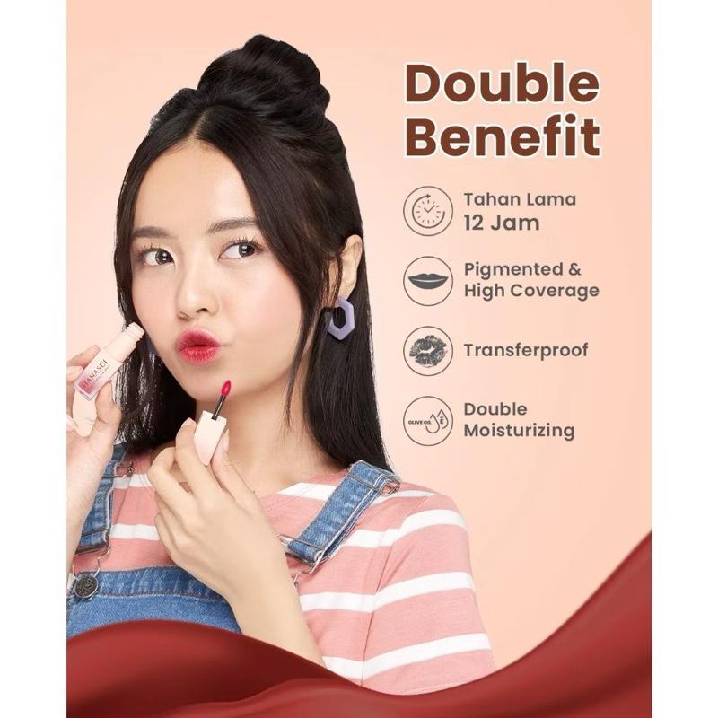 HANASUI Tintdorable Aqua Jelly Lip Stain – Transferproof Glow Tint Lipstick