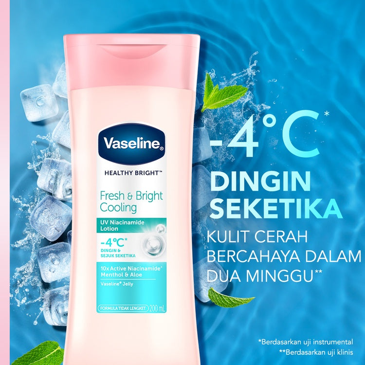 Vaseline Lotion Healthy Bright Fresh & Bright Cooling 100ml Twin Pack