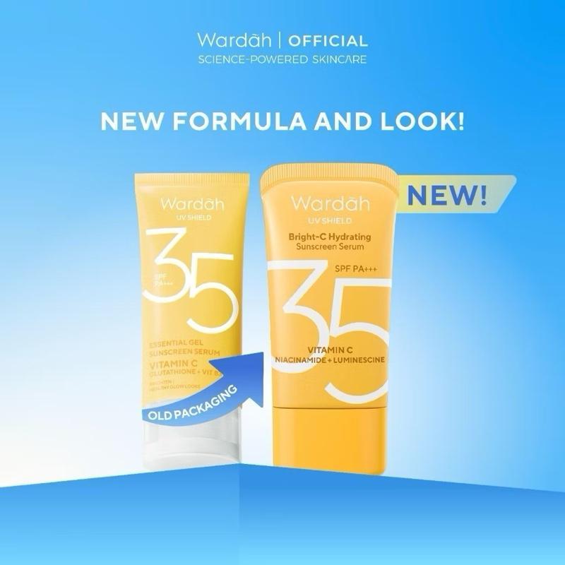 Wardah Glow & Shield Vitamin C SPF 35+ Hydrating Sunscreen Serum - Bright-C Complex & UV Protection for All Skin Types