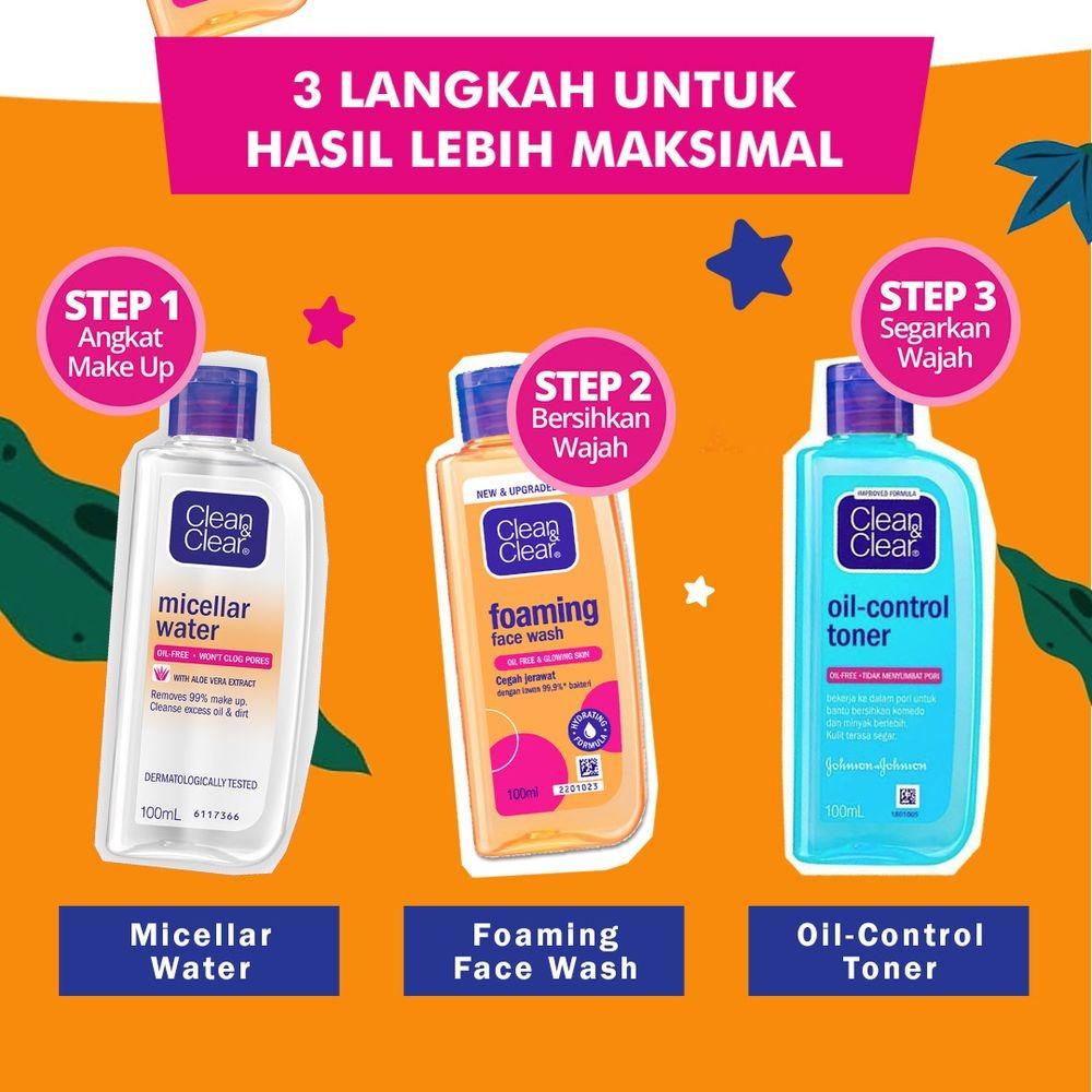 Clean & Clear Foaming Facial Wash 100ml | Oil-Free Cleanser for Clear, Fresh Skin