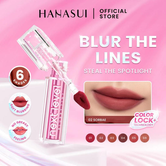 Hanasui Next Level Blurry Tint - Lip Tint Watery to Blur Lightweight Long Lasting Velvet Finish Powdery Tint Blurry Effect Stain Lasting Up to 8 H Color Lock+ Technology