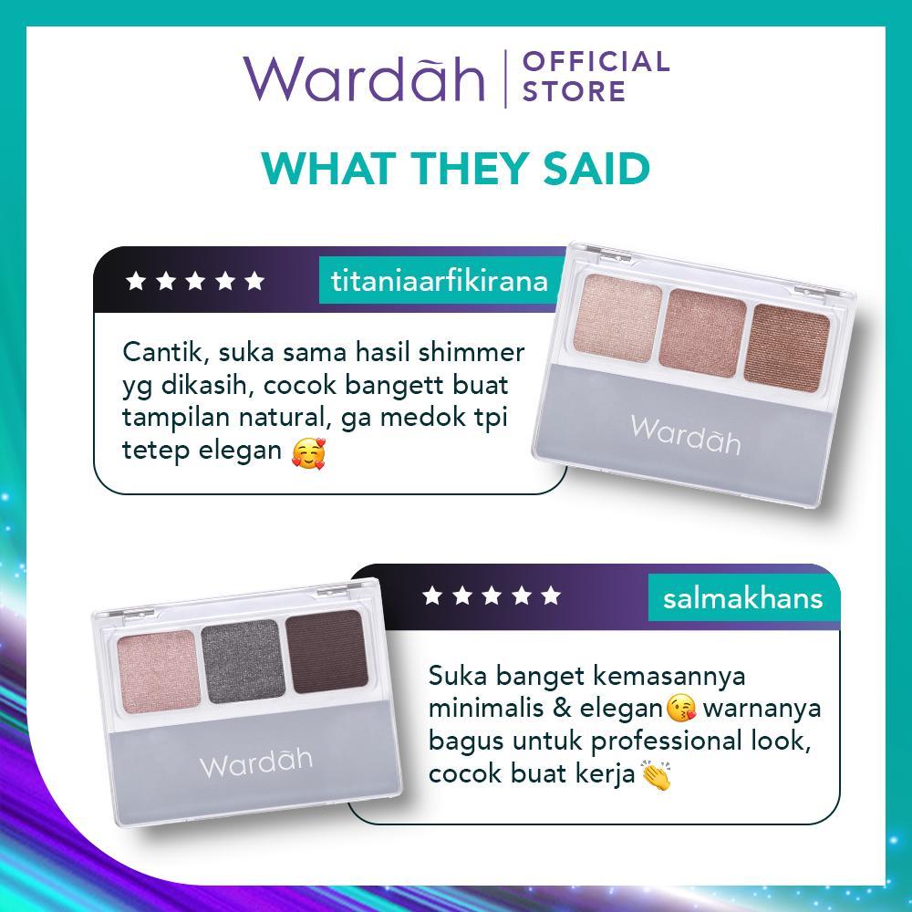 Wardah EyeXpert Eyeshadow Trio | 3 Intense Long-Lasting Colors | Blendable & Pigmented – Serba Ada