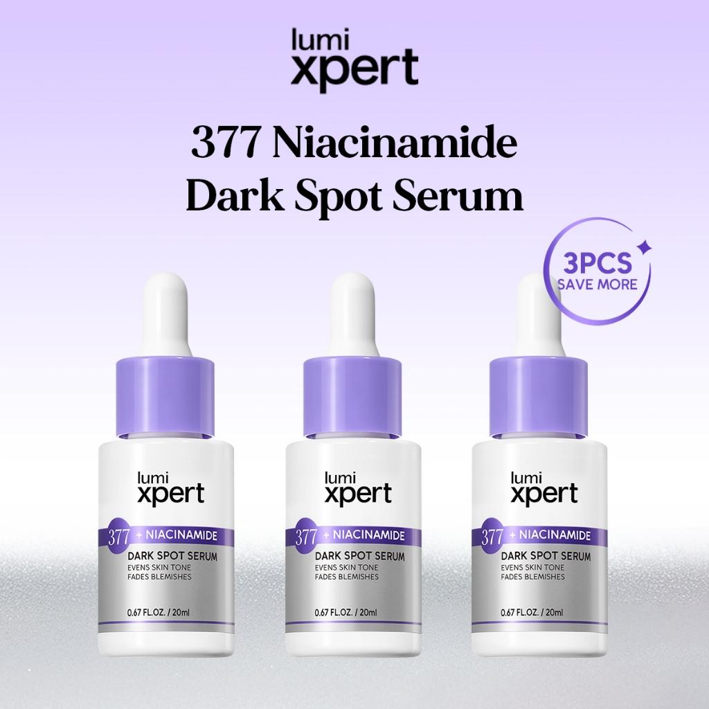 Lumixpert 377 Nicianamide Dark Spot Serum 20ml Menyamarkan noda hitam dan bekas jerawat Meratakan warna kulit dan mengurangi kusam