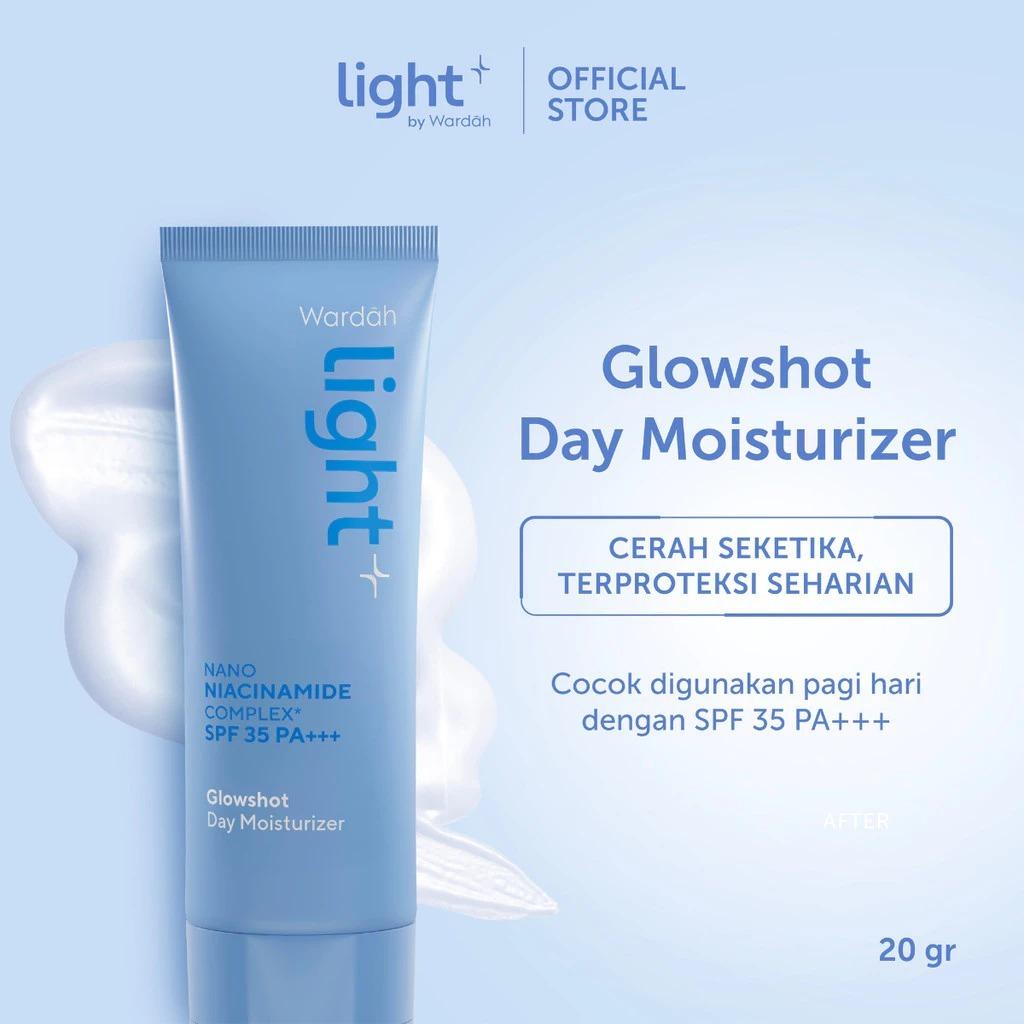 WARDAH Lightening Glowshot Day Moisturizer SPF 35 PA+++ 20ml | Light+ Cream Niacinamide Brightening Moisturizer Pemutih Wajah Facial Day Cream - Mencerahkan, Melembapkan, dan Melindungi Kulit