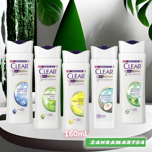 CLEAR Ice Cool Menthol Anti-Dandruff Shampoo - Long Lasting Freshness & Scalp Care 160ml for All Hair Types