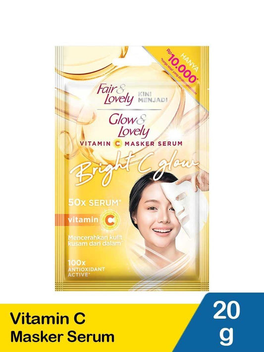 Glow & Lovely Vitamin C Serum Mask 20g – Instant Glow & Even Skin Tone in Just 15 Minutes