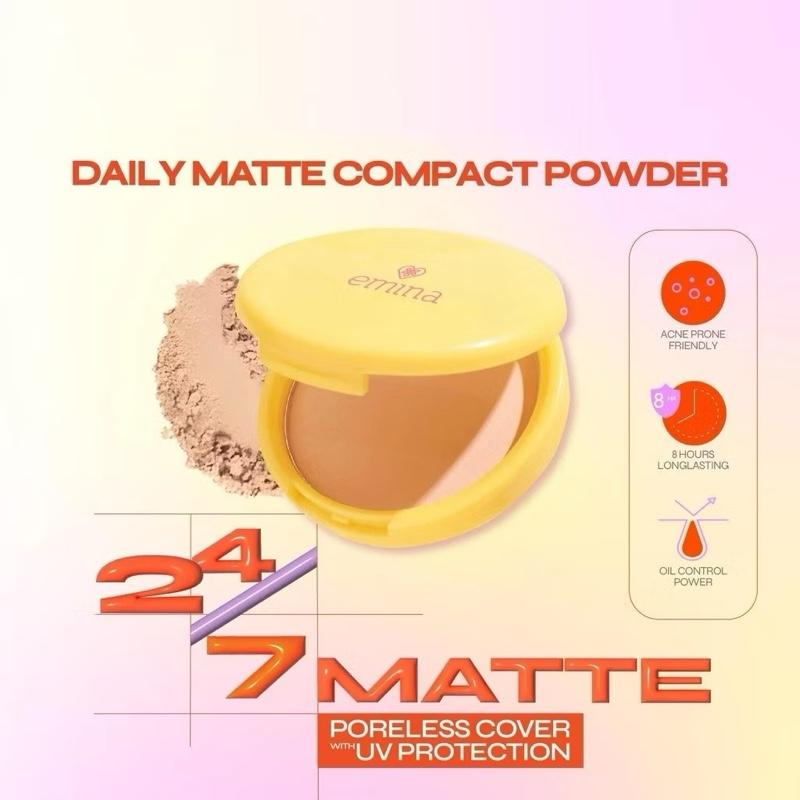 Emina VelvetTouch Daily Matte Compact - 11g Shine-Free Finish