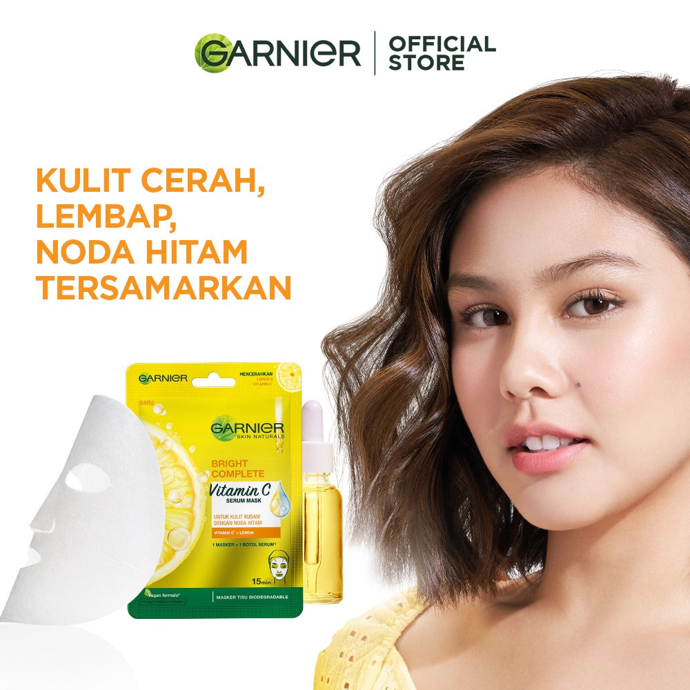 GARNIER Vitamin C Serum Masker Wajah Bright Complete 10 Pcs Lebih Hemat skincare