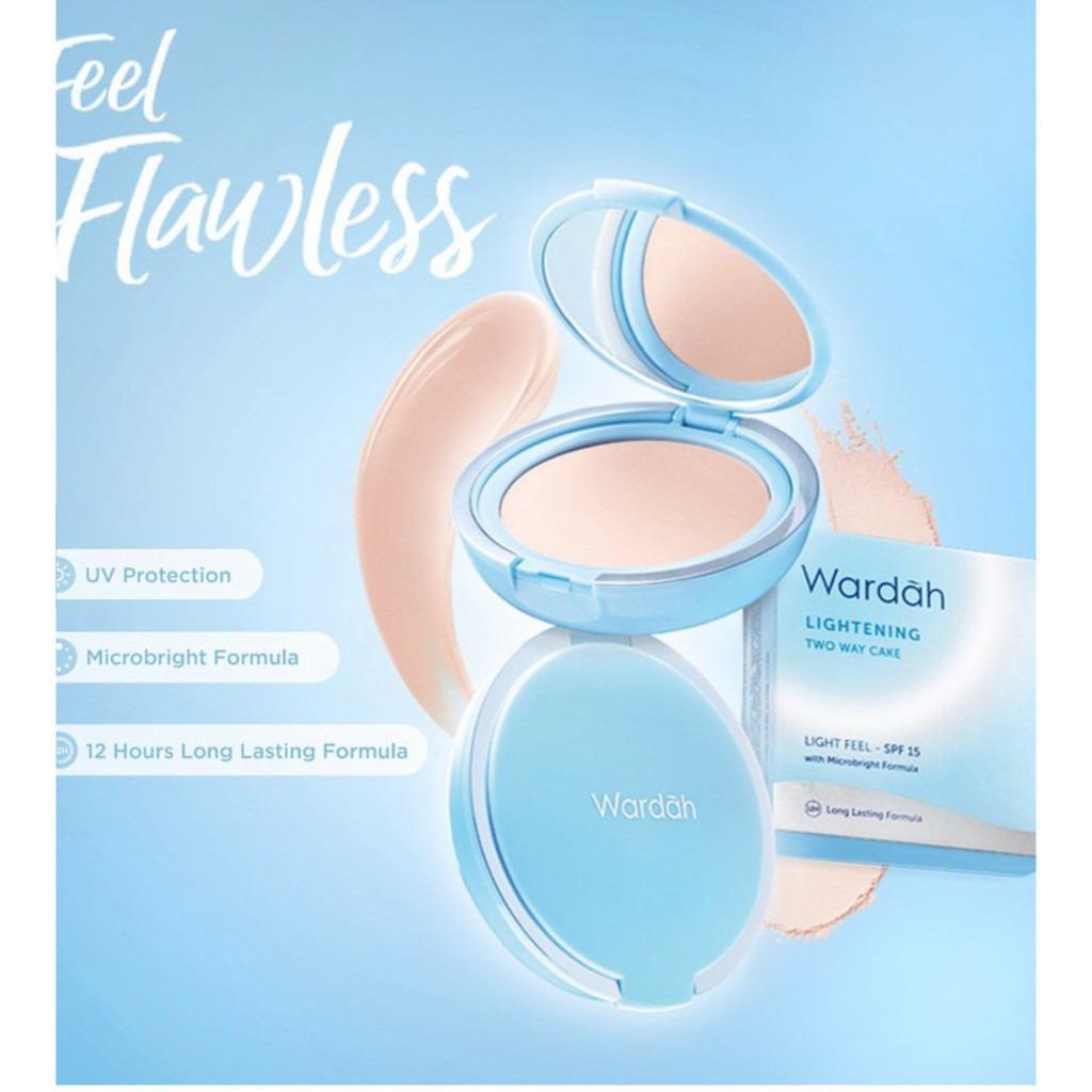 Wardah Lightening Two Way Cake Refill 02 Golden Beige 12g | Matte Bright Finish for Warm Skin