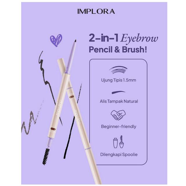 Implora Day to Day Brow Pop – 2-in-1 Eyebrow Pencil with Spoolie