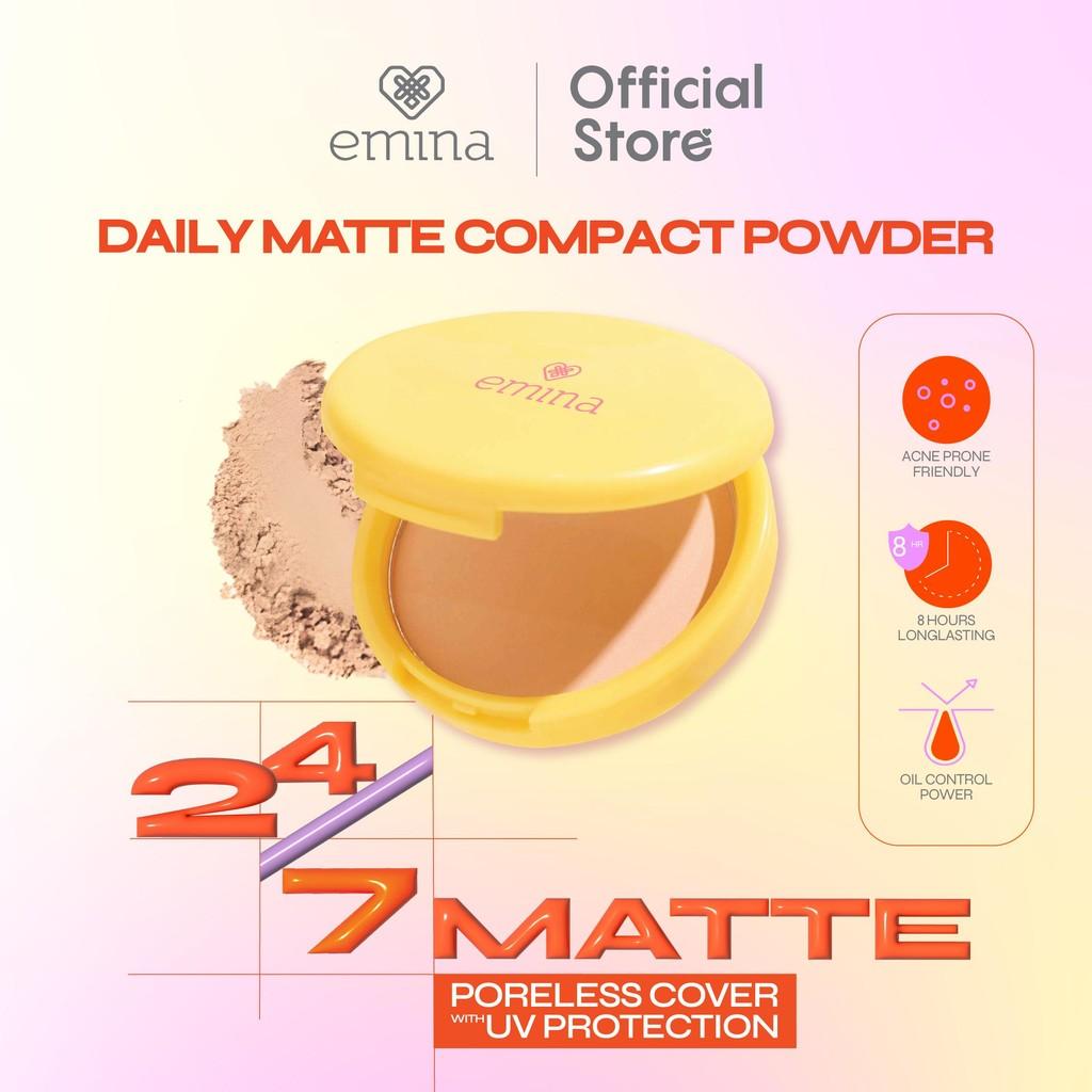 Emina Daily Matte Compact Powder x Muzik Tigerr 11g – Limited Edition Oil Control Compact with Soft Matte Finish & Cute Korean-Inspired Design