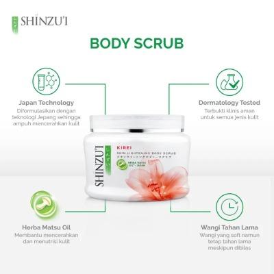 Shinzu’i Skin Lightening Body Scrub – Kirei 200g | Brightening Exfoliator with Herba Matsu Oil | Smooth, Radiant & Even-Toned Skin