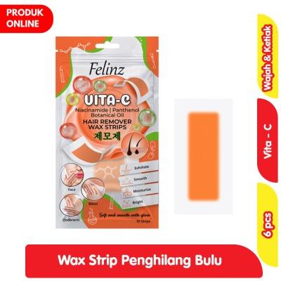 Felinz Wax Strip Vita-C – Facial Hair Removal 10 Strips | Brightening & Gentle Waxing for Face | Smooth, Hair-Free Skin with Vitamin C Boost