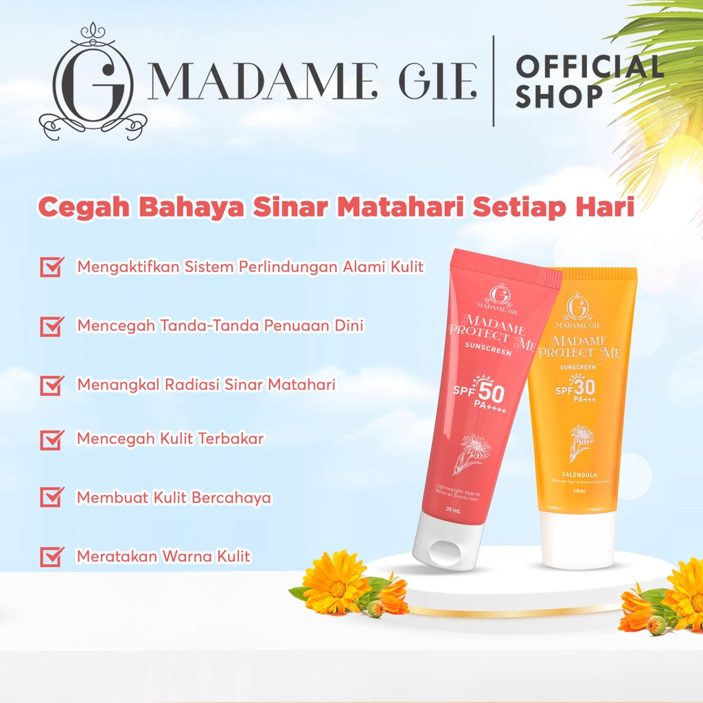 2X Madame Gie Madame Protect Me Sunscreen SPF 50 PA  ++++ With Calendula - Skincare Sunblock