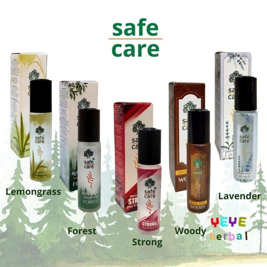 Safe Care Aromatherapy Roll On – Refreshing Herbal Oil for Headache, Nausea & Motion Sickness Relief | 10ml