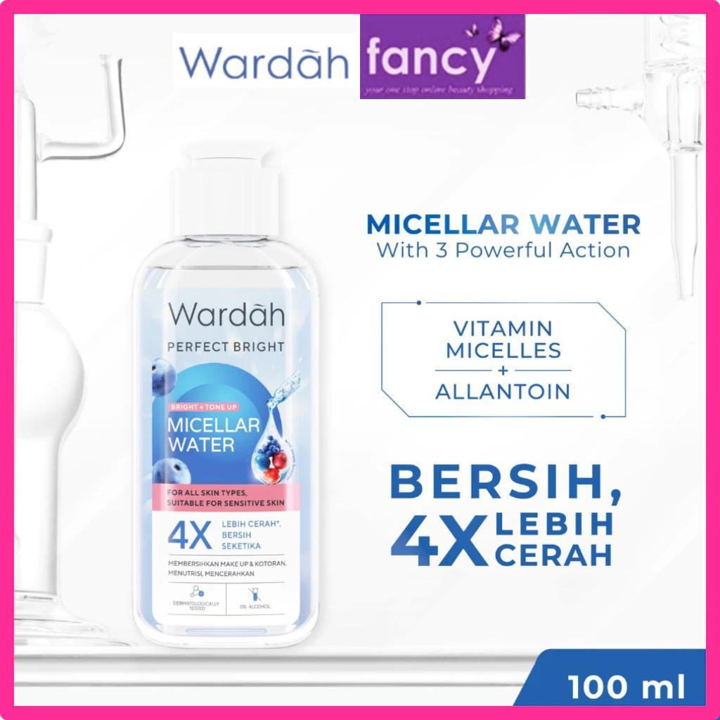 Wardah Perfect Bright TONE UP MICELLAR Water 100ml with Vitamin Micelles & Allantoin for 4x Brighter Skin Makeup Remover