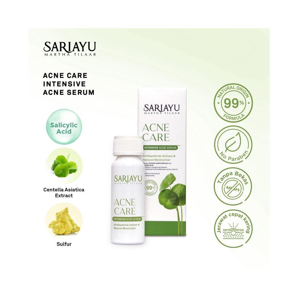 Sariayu Intensive Acne Serum 12ml - Targeted Treatment for Pimples with Salicylic Acid Centella Asiatica Extract & Sulfur