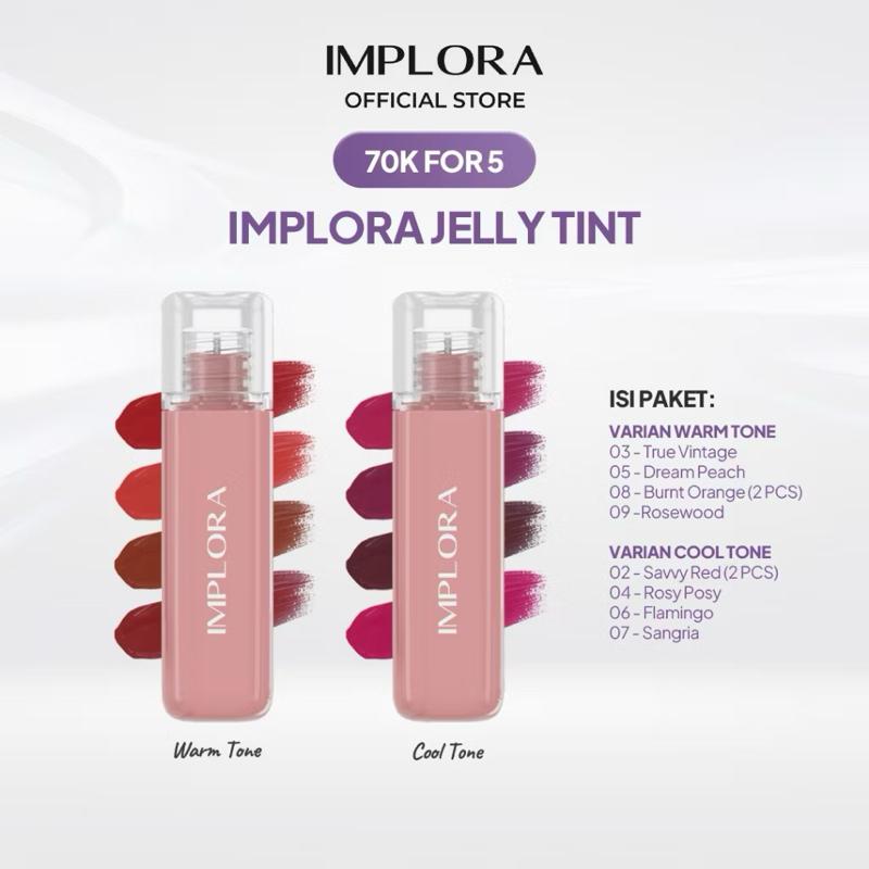 Implora Jelly Gloss 5-Pack – Long-Lasting Lip Love - Tint Temptation