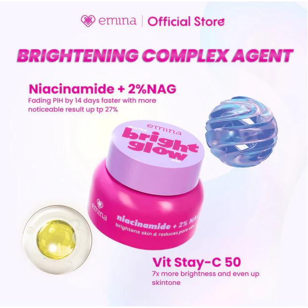 Emina Water Gel Moisturizer 30g Calming Bright Glow Barrier Balancing Pelembab Wajah Gel for Winter Season with Ceramide & Niacinamide