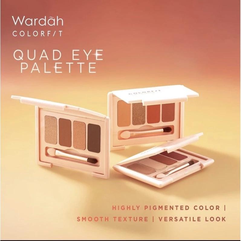 Wardah Colorfit Quad Eye Shadow Palette - Sunlit Blaze, Rose Aurora & Brunette Dawn