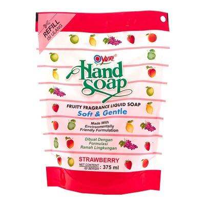 Yuri Hand Soap – Strawberry Scent Refill 375ml | Antibacterial Liquid Hand Wash with Fruity Sweet Fragrance | Gentle & Effective Clean for Everyday Use