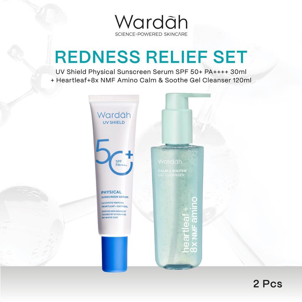 WARDAH Cleanser & Sunscreen Set | Gentle Low pH Face Wash + UV Shield SPF 35 & SPF 50 | Daily Skincare for All Skin Types | Hydrating & Sun Protection