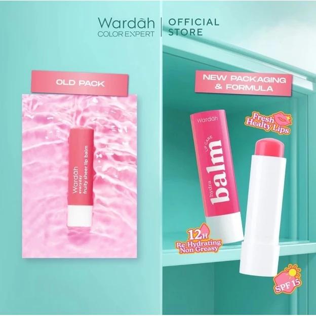 Wardah Hydrabalm Lip Care SPF15 - Non Greasy Moist 12H Re-Hydration Tech - Pelembab Bibir Sehat Merona with UV Protection - Creamy Formula