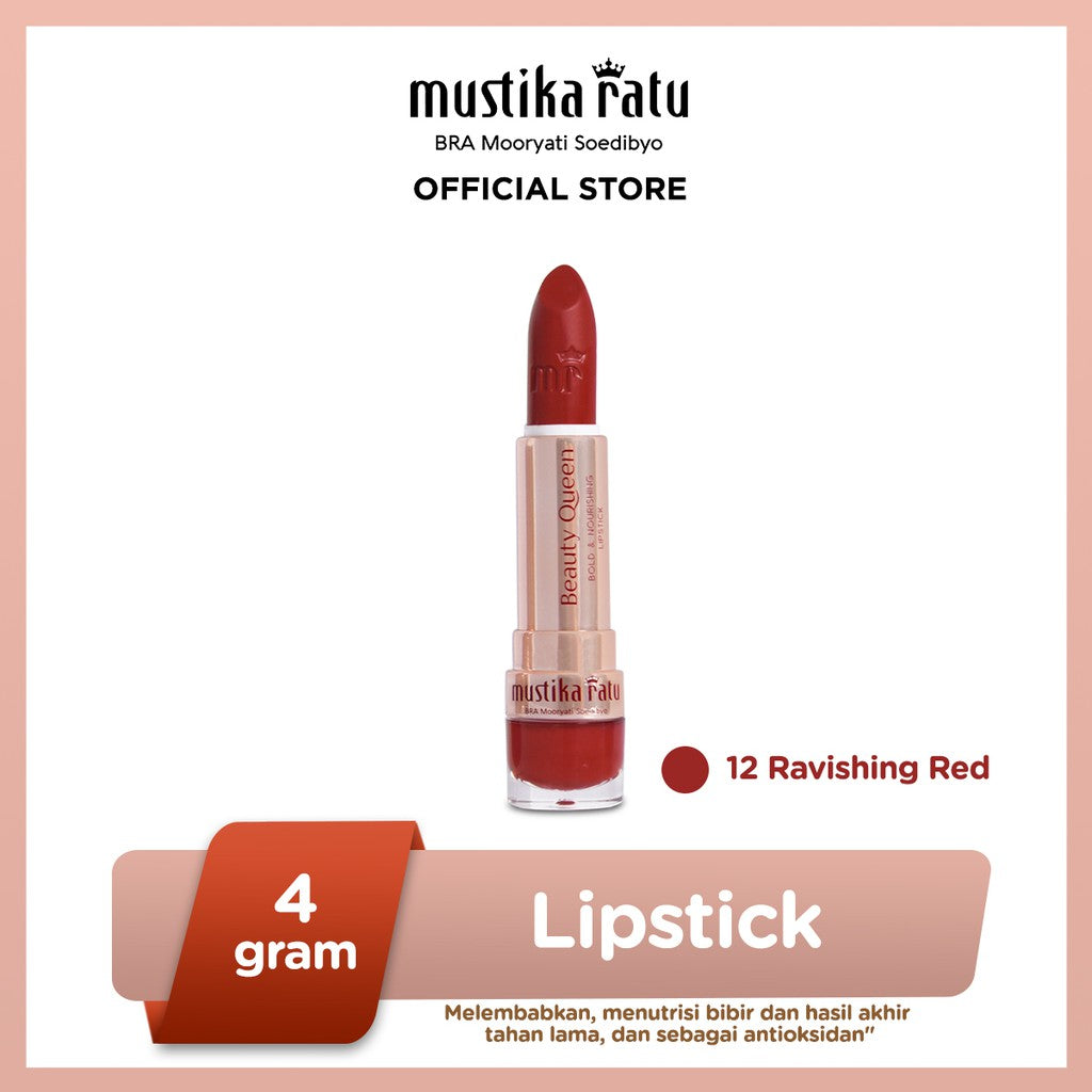 Lipstick warna Ravishing Red Mustika Ratu Beauty Queen Bold Nourishing