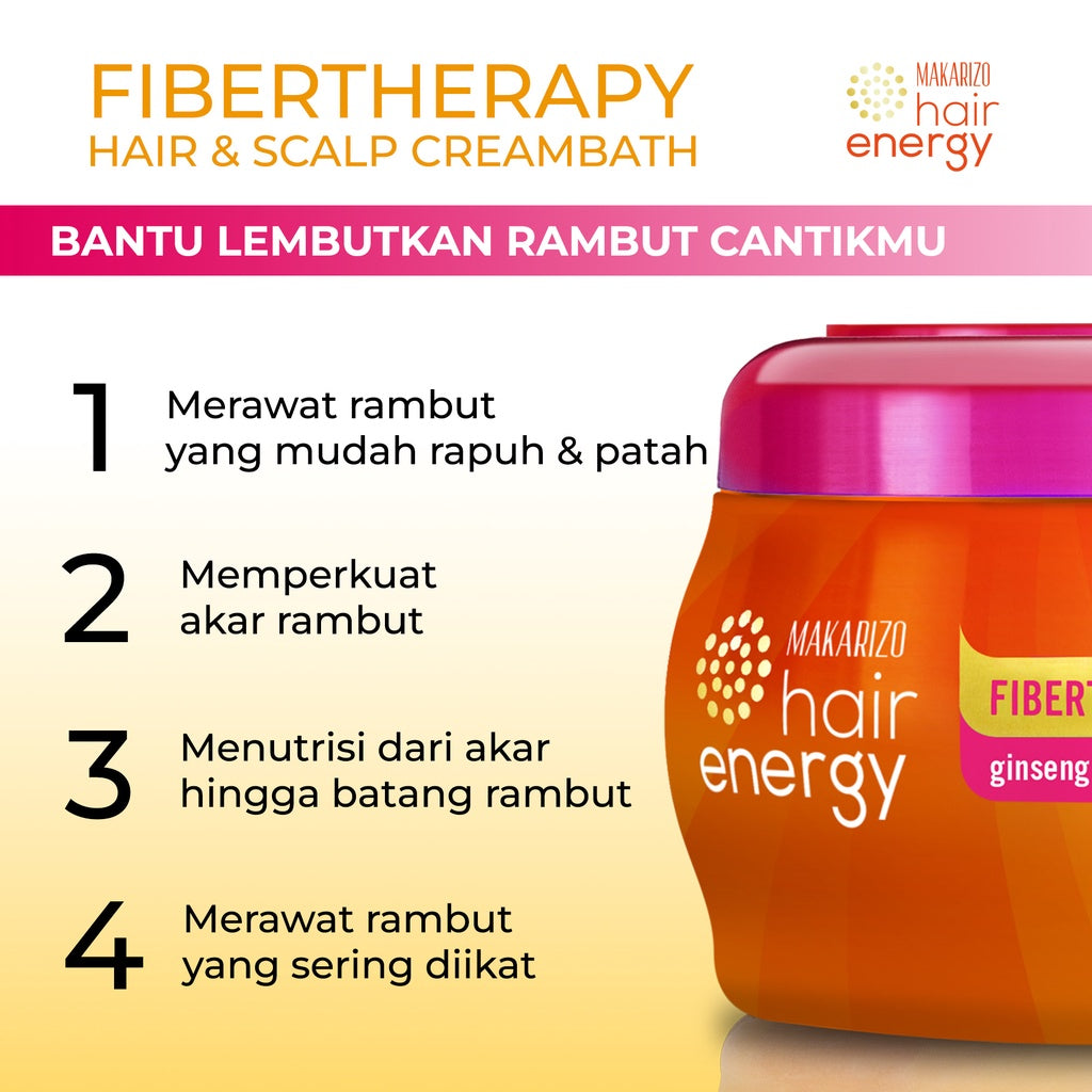Makarizo Hair Energy Fibertheraphy Creambath Ginseng Extract 500 mL