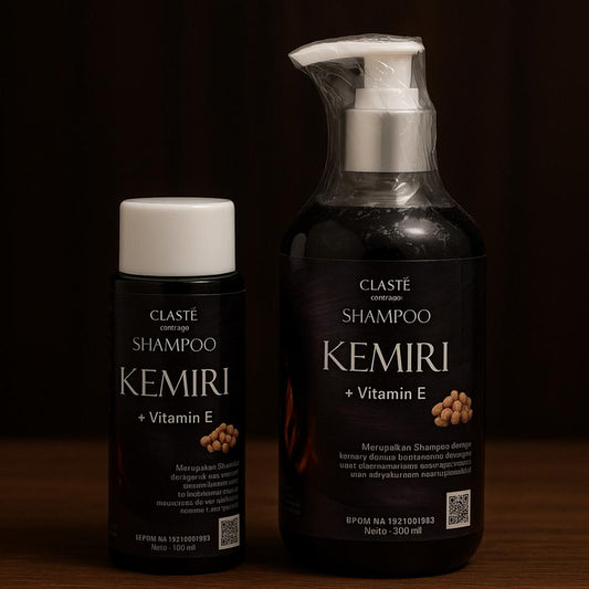 Claste Kemiri Black Hair Growth Shampoo with Vitamin E – 100ml / 300ml Strengthening & Nourishing Shampoo