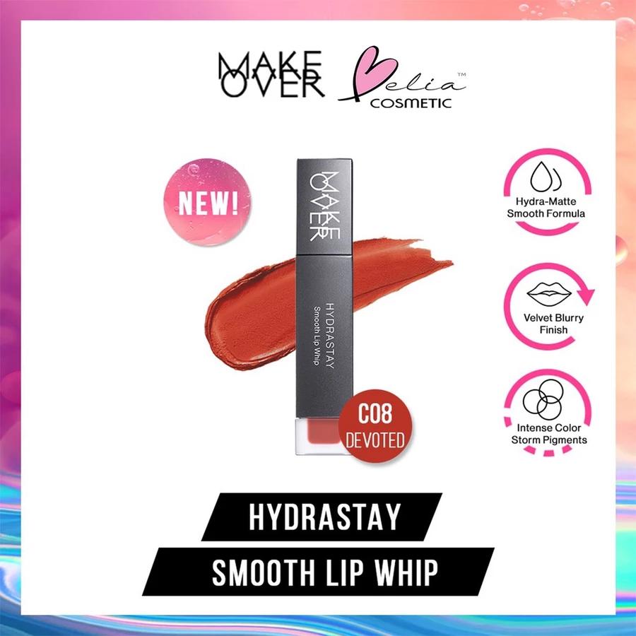 Belia MAKE OVER Hydrastay Smooth Lip Whip  Lip Cream  Lipcream  Hydra Smooth Finish BPOM Makeover