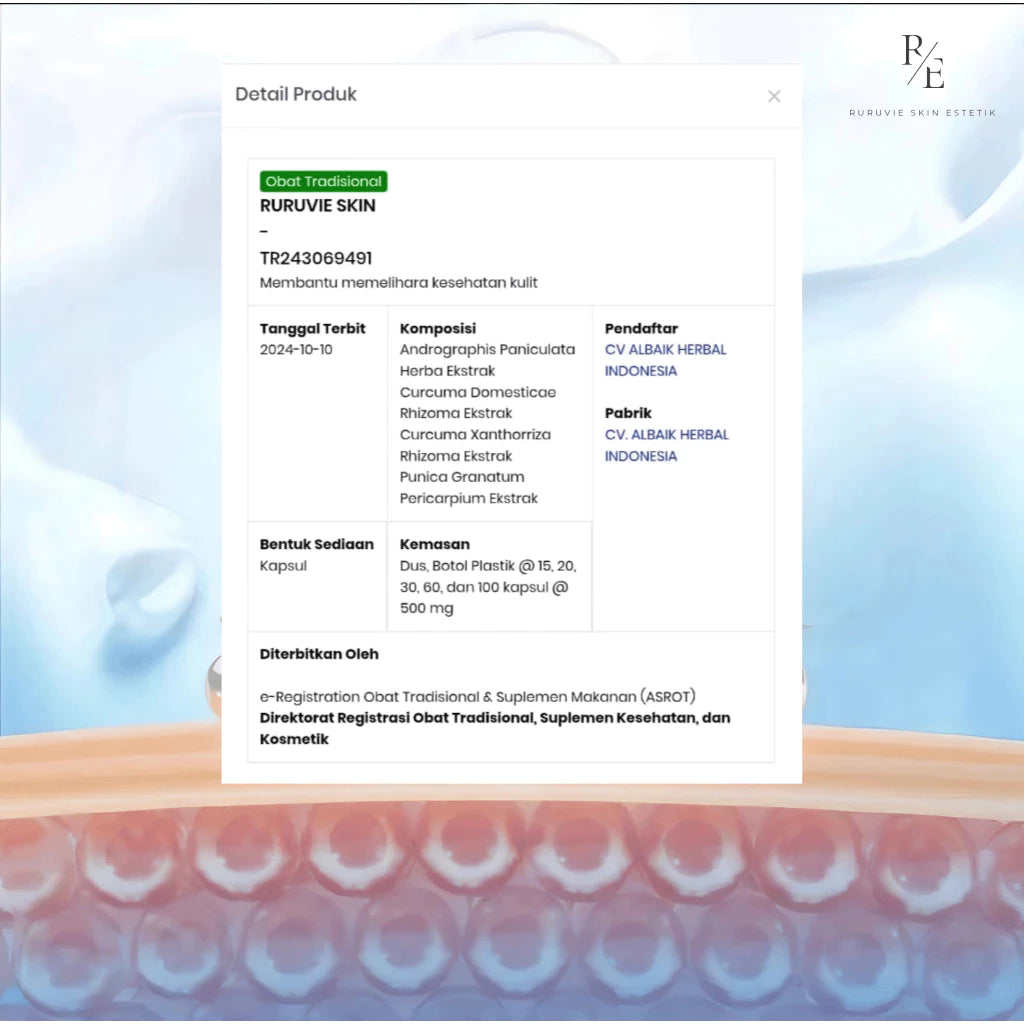 Ruruvie Skin Suplemen Kesehatan Kulit 10x Glowing BPOM Original