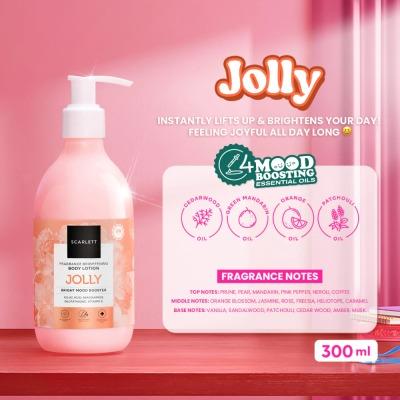 Scarlett Fragrance Brightening Body Lotion – Jolly 300ml | Radiant Moisturizer with Glutathione & Niacinamide | Warm Luxury Scent & Glowing Skin