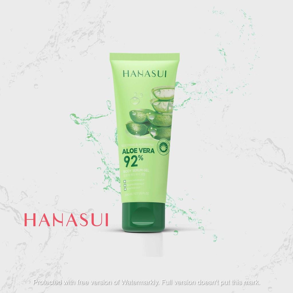 HANASUI Body Serum Gel 200 ml | Aloe Vera 92% for Smooth, Hydrated Skin