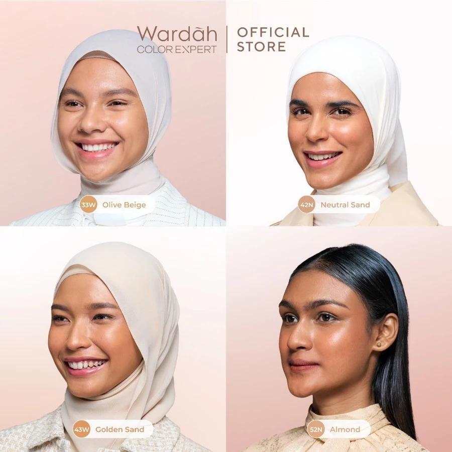Wardah Colorfit Glow Cushion Refill Healthy-Glow Finish BB Foundation with CICA for Normal Dry Skin Medium Coverage Eco-Friendly BPOM Certified