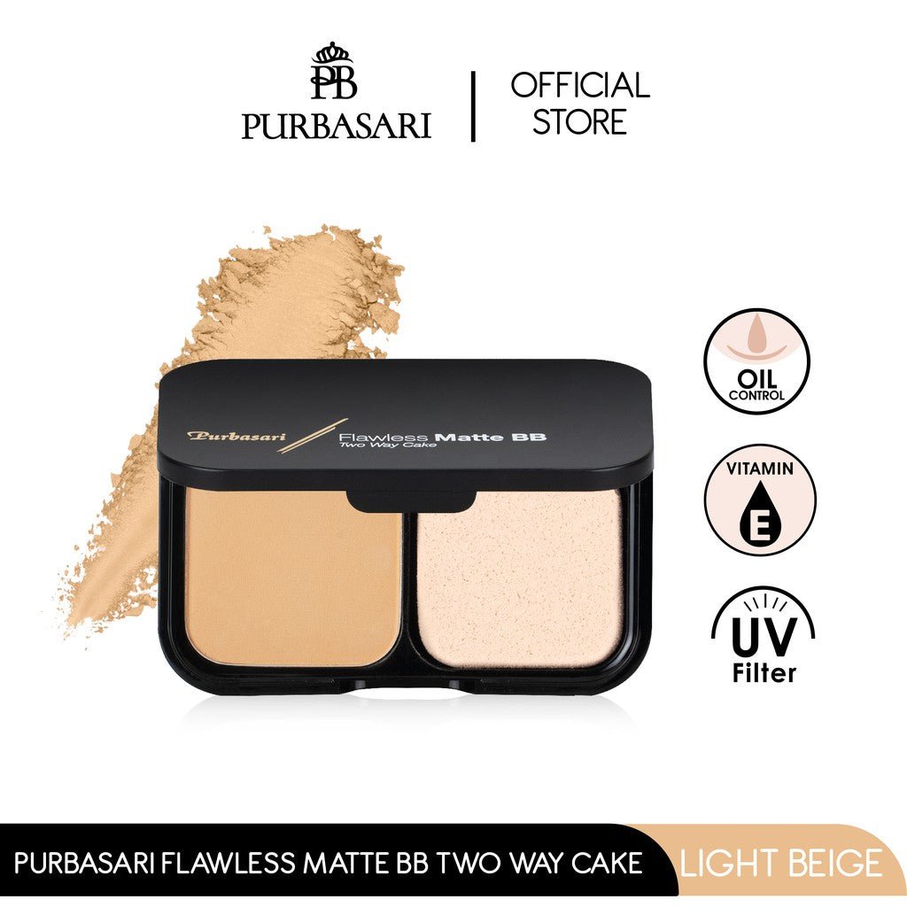 Purbasari Flawless Matte BB Two Way Cake Light Beige