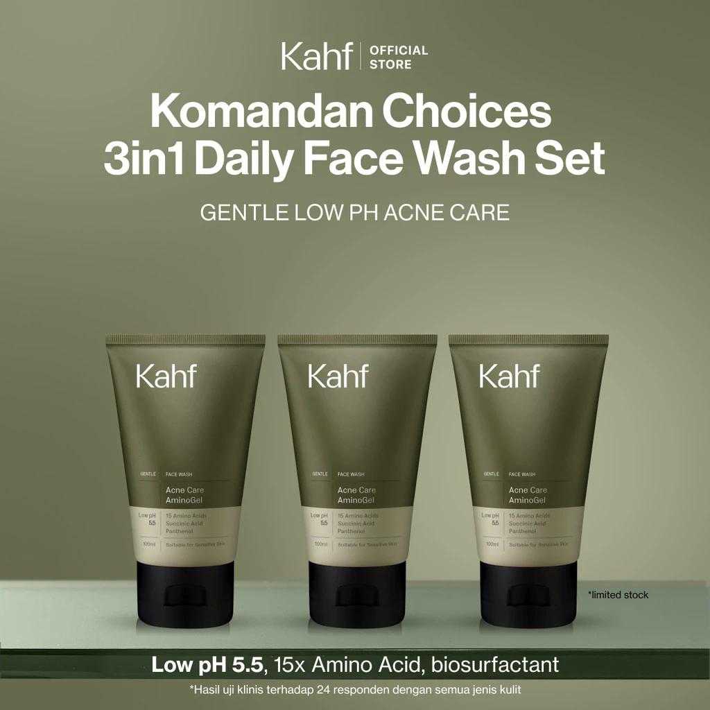 New! Commander's Choice: Kahf 3-in-1 Daily Face Wash (Triple Pack) Acne care amino gell wash