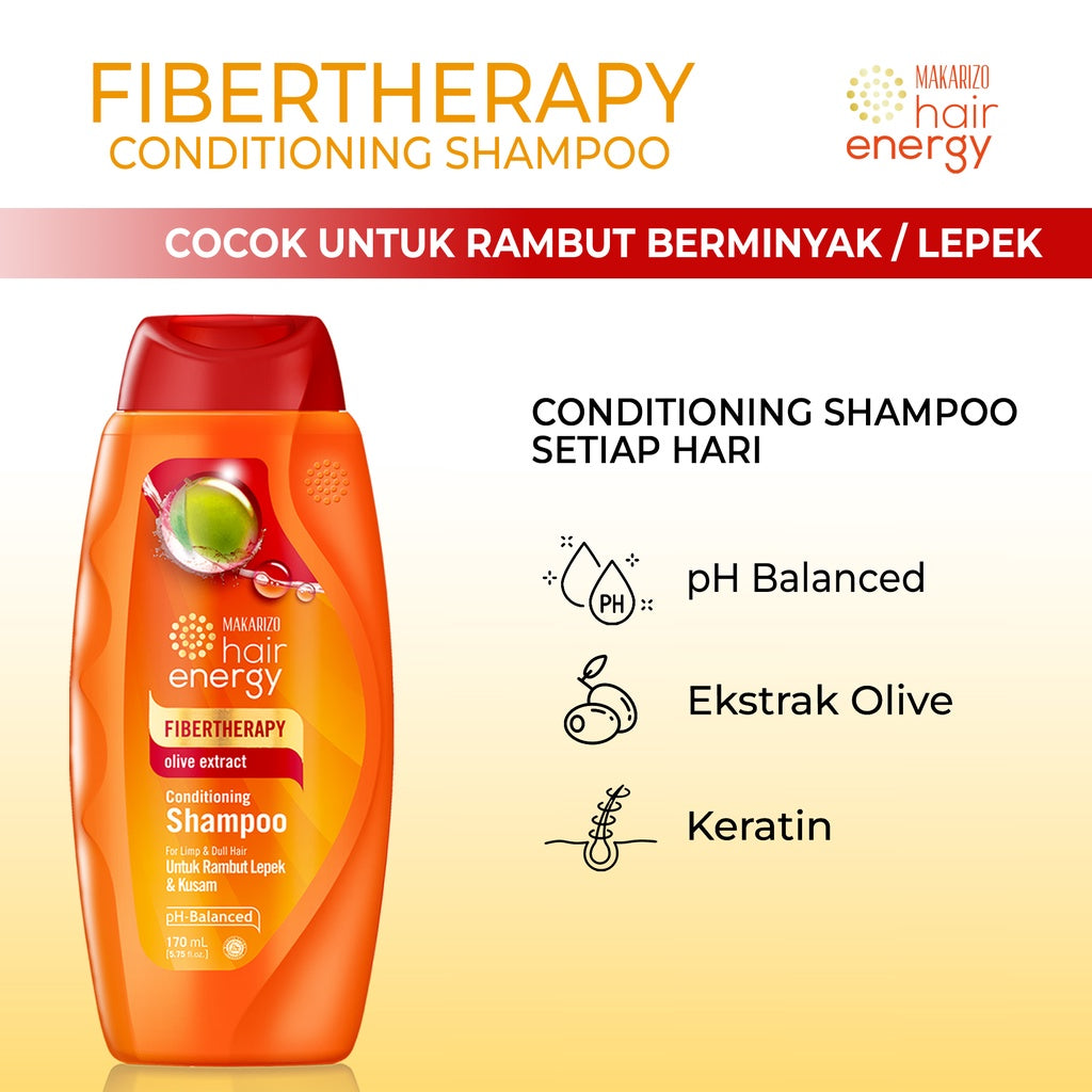 Makarizo Hair Energy Fibertherapy  Conditioning Shampoo Olive 170 mL