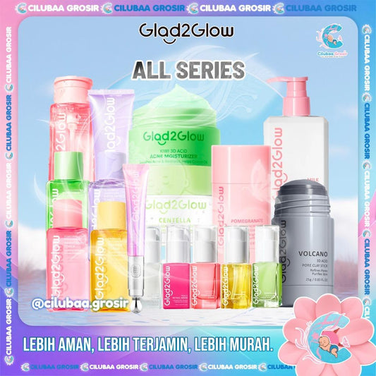 Glad2Glow All Series - Blueberry Moisturizer Cream, Pomegranate Cleanser, Volcano Acne Clay Stick for Fresh & Healthy Skin Care | Variants No. 01-14